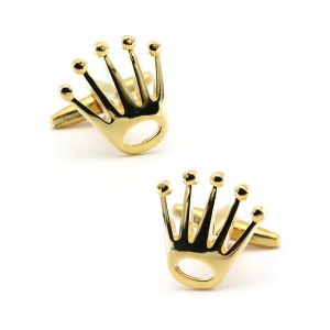 Links Fashion Crown Style Men's Cufflinks Metal Electroplated Multiple Colors Sleeve Needles Current Accessories Gift Wholesale