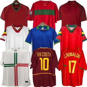 ロナウドレトロサッカージャージ92 94 1998 1999 2010 2012 2002 2004 Rui Costa Nani Classic Shirts Camisetas de Futbol Portugal Vintage