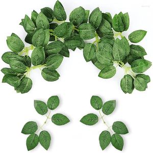 Dekorative Blumen 20pcs Seidenrose Blätter Weihnachtsdekorationen für Heimathäuser Geschenke Süßkasten Hochzeitskränze Künstliche Pflanzen