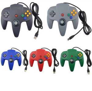 USB Long Handle Game Controller Pad Joystick för PC Nintendo 64 N64 System med färgglada Box2502339