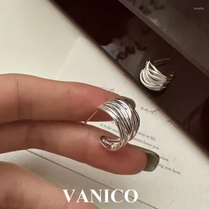 Stud Earrings Chunky Multilayer Hoop 925 Sterling Silver Hypoallergenic Fashion Trendy Thick Open Huggie Jewelry For Women