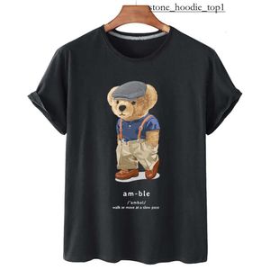 24 New Little Bear Tshirt 디자이너 트렌디 한 T 셔츠 베어 셔츠 셔츠 남성 여성 폴로 티셔츠 그래픽 베어 프린트 맨 캐주얼 Tshirt 럭셔리 짧은 슬리브 의류 9879
