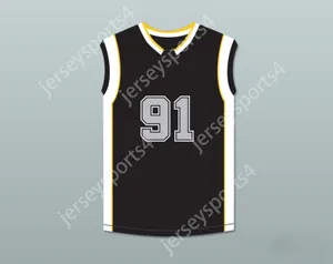 Anpassad valfri namnnummer Mens Youth/Kids Dennis Rodman Warden 91 Black Basketball Jersey The Comebacks Top Stitched S-6XL