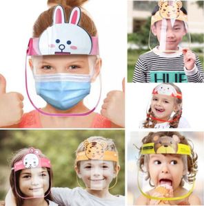 Children Cartoon Face Shield Antifog Face Mask Full Protective Mask Transparent PET Protection Head Cover Kid Gifts Party Mask HH2945421