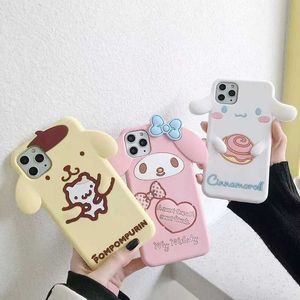 Cell Phone Bumpers For iPhone 12 13 Mini 14 15 Pro Max 11 X XS Max XR 7 8 Plus SE 4 5S Cute Big Ear Melody Cinnamon Cartoon Silicon Soft Phone Case Y240423