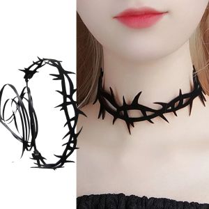 Necklaces Gothic Vampire Choker Gothic Black Lace Velvet Thorn Necklace Exaggeration Rock Chokers Punk Choker Necklace