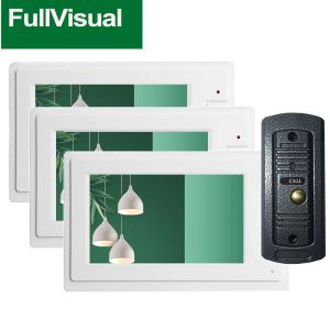 Türklingeln Fullvisual Home Intercom System Kabel VIDORTOR FODEL TEGELE GLOCK MIT Camera IR LEDs 7 Zoll Monitor +Outdoor Panel 1200TVL Freischaltung