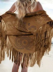 Shawl Summer Womens Top Tassel Shawl Cape Ponchos 240419