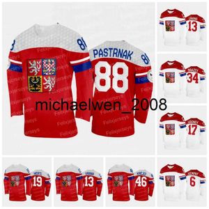 Kob Weng Takımı Çek Cumhuriyeti 2022 Hokey Jersey 88 David Pastrnak 46 David Krejci 13 Jakub Vrana 19 Tomas Hertl 17 Filip Hronek 34 Petr Mrazek 6