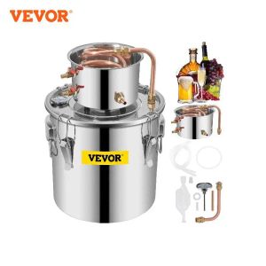 Makineler Vevor 3/5/8 Gal Su Alkol Distiller Bakır Şarap Yapımı Kazan Çoklu Ev Diy Bira Damıtma Kiti Meyve Şarap Brendi