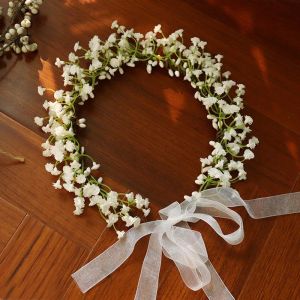 Acessórios Camellia Flower Wreath Crown Festival de cabeça para a cabeça Mulheres acessórios de cabelo Menina de toucinha fresca e linda guirlanda