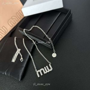 Mui Mui necklace Copper Inlaid Diamond Genuine Gold Electroplated Mui Texture is Explosive in Autumn High Edition Instagram Luxury Women Necklace