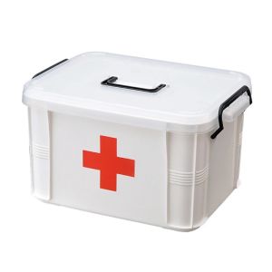 Bins Erste -Hilfe -Kit tragbare Notfallbox Medizin Truhe für Haushalt im Freien Reisekrankenhaus Kunststofflagerbehälter für Haushaltskrankenhäuser
