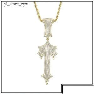 Pendant Necklaces Trapstar London Hip Hop Cross Inlaid Zircon Pop Rap Style Wearable Tennis Chain Cuba Drop Delive Delivery Jewelry P Dhrhe New 9031