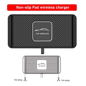 Caricabatterie in silicone Car Caricatore wireless Non slittamento compatibile per Tesla/VW/Toyota/BMW Universal Charging Holding Mat Stand