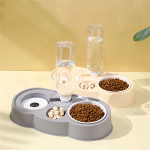 Fornece alimentador automático de animais de estimação de grande capacidade para dispensador de gato garrafas de bebidas de cachorro alimentação de tigela dupla anti slip alimentos recipiente de alimentos