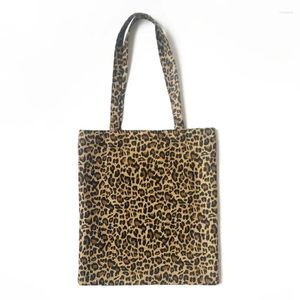 Shopping Bags Women Canvas Shoulder Bag Messenger Girls Leopard Print Hobo Purse Satchel Tote Handbag