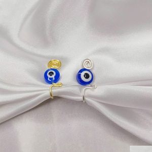 Pierścienie nosowe kołki nosowe kołki African mankiet nie przebijający fałszywy dla kobiet niebieskie oczy obręcze ucha klip biżuterii typ kropla dostawa j dh1jr