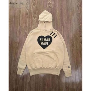 İnsan Yapımı Hoodie Erkek Hoodies Sweatshirts İnsan Yapımı Erkekler Kadın Büyük Boyutlu Kalp İnsan Yapımı Desen Crewneck Hafif ve Nefes Alabilir 9707