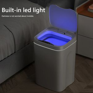 121614L Automatic Trash Bin 4 Opening Modes Auto Motion Sensor Rubbish Can BuiltIn Deodorant Grid for Bathroom Kitchen Toilet 240408