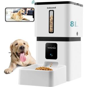 Karmienie Dohonest Automatyczne podajnik psów z aparatem: 5G WiFi łatwa konfiguracja 8L Wykrywanie ruchu Smart Cat Food Dispenser 1080p HD