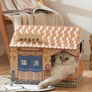 Scratchers House Pet Commercial Street Scratching Board Cat Cottage nie szkodzi gwoździowi wielowarstwowej kartonowej przestrzeni prywatnej