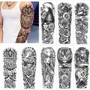 Tattoos Big Size Men's Temporary Tattoos Large Arm Sleeve Tattoo Sticker Body Art Lion Fake Tattoo for Women Tatoo Waterproof
