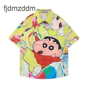 Modedesignerin Herren- und Frauenhemden lässig Cartoon kurzärmeliges Hemd Spaß süßes Buntstift neues Mädchen süße lose Strickjacke Sommer