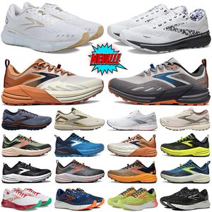 Brooks Running Shoes Menm Men Men Designer Ghost 15 Glicerina GTS 20 Cascadia 16 White Black Mens Womens Treinadores ao ar livre tênis de esportes Tamanho 36-46