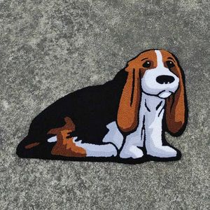 Carpet Cute Pet Dog Shape Carpet Handmade Plush Rug Home Decor Living Room Bedroom Anti Slip Floor Mat Hallway Entrance Doormat T240422