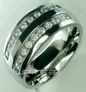 Hans män rostfritt stål fast ringband bröllopsengagemang ringstorlek från 8 9 10 11 12 13 14 15289H2367124