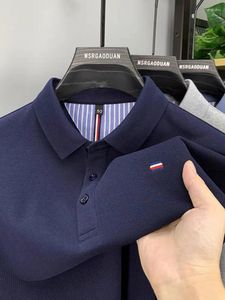 Marca de designer de ponta masculina Marca de designer de ponta bordada camisa de pólo curta de mangas curta verão de luxo algodão de seda respirável camiseta casual