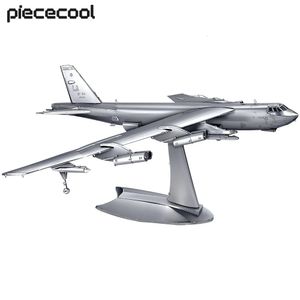 Piececool 3D Metal Puzzles Stratofortress Aircraft Model Kits Assembly Diy Toys For Adult Plan Craft Christmas Gifts 169pcs 240417