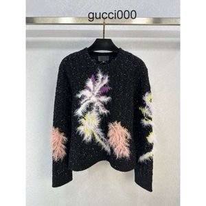 2024 Nya vårtoppar Milan Runway Sweaters O Neck Long Sleeve High End Jacquard Pullover Womens Designer Clothing 1220-2