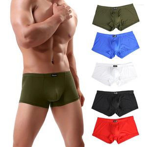 Underpants 2024 Men Underwear Boxer Breathable Loose Shorts Sexy Letter Printed Bulge Pouch