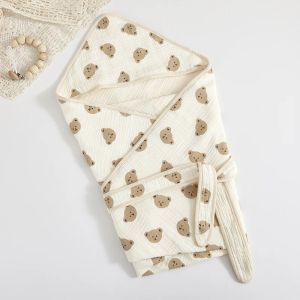 Uppsättningar 4 lager Muslin Baby Swaddle Filt Gaze New Born Bedding Quilt Sleeping Bag för nyfödd wrap mjuk badhandduk