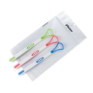 1pc Dual Usa Raspagista de língua Limpadores reutilizáveis de saúde oral de limpeza de saúde Cuidado com dentes de dentes de dentes de dentes raspando a respiração fresca