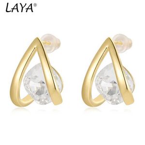 Charm Laya 2024 New New 925 Silver Edele Hook على شكل أقراط مع تصميم نحاسي للنساء Y240423