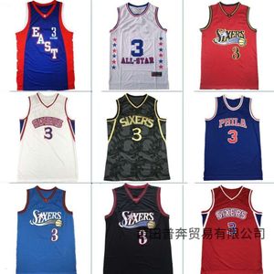 رجال جيرسي الصيف لـ ERS Size Iverson مطرزة على كرة السلة الرياضية التدريب والنساء Tank Top Set