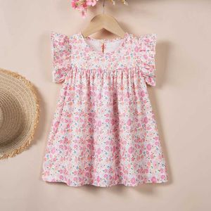 Sukienki dla dziewczynki Dziewczyny Kwiatowa sukienka 0-4t Summer Cute Print Kids Toddler Girl Mash