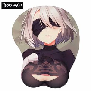 Podkładki myszy spoczywa na 2way! Nier Automata 2B Gaming 3D Boobs Myse Pad z silikonowym żelowym REST REST 26*22CM Y240423