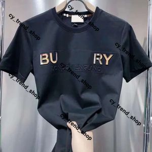 Bembury Tasarımcı Erkekler Burrberies T-Shirt Bayberry Shirt 3d Mektuplar Erkek Kadın Tshirt Berberry Gömlek Pamuk Gündelik Kısa Kollu Sokak Giyim Üstleri Kadınlar İçin Tees 141