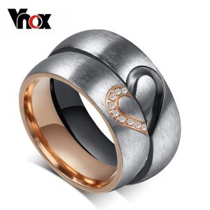 Bands Vonx 1Pair His & Hers Love Heart Wedding Promise Rings Set Stainless Steel Couples Engagement Bands for Men Woman Drop Shipping