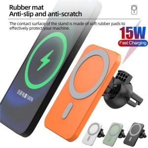 Ładowarki 15 W Magnetyczna szybka ładowarka bezprzewodowa na iPhone 12 Pro Max 12 Mini telefoniczne uchwyt samochodowy Air Vent Magnet Adsorbable samochód