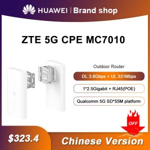 Routery Nowe ZTE MC7010 5G/4G CPE Wireless Router Mobile Portable Wi -Fi bezprzewodowa karta sieciowa Nieograniczona karta samochodowa ZTE 5G Outdoor CPE