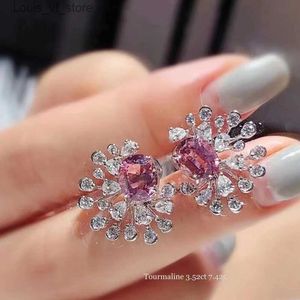 Dangle Chandelier Fashion New Colored Zircon Stud Earrings With 925 Stamps Celebrity Snowflake Tassel Party Birthday Jewelry Gift H240423