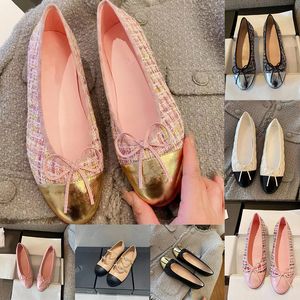 Originals Dress shoes woman Ballet Flats heels cowhide letter bow wedding shoes fashion black Flat boat Lady leather Trample Lazy Loafer Sneakers GAI 35-42