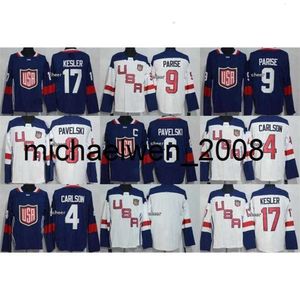 Kob Weng 2016 Vintage World Puchar Północna Ameryka Północna Mężczyzna 9 Parise 8 Pavelski 4 Carlson 17 Kesler Navy/White Blank Men's Hockey Jerseys