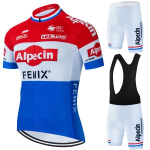 Jackor Alpecin Cycling Uniform Men's Suit Jersey Set Jacket MTB Pants Man Sports Kit Outfit Set Blus Sportwear Summer Clothing 2024