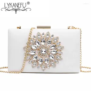 Sacchetti da sera diamanti fiore frizione da giorno frizioni spalla piccola catena per sposa da sposa borsetta box clutch borse